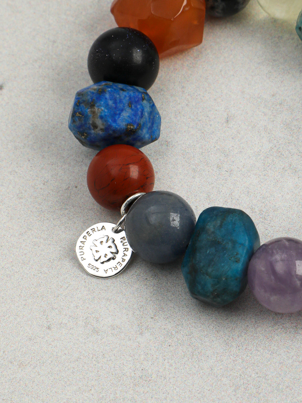 Garden in Full Bloom Multi-Gemstone Bracelet — blue tiger's eye, blue apatite, amethyst, black ruti... | SENLORE
