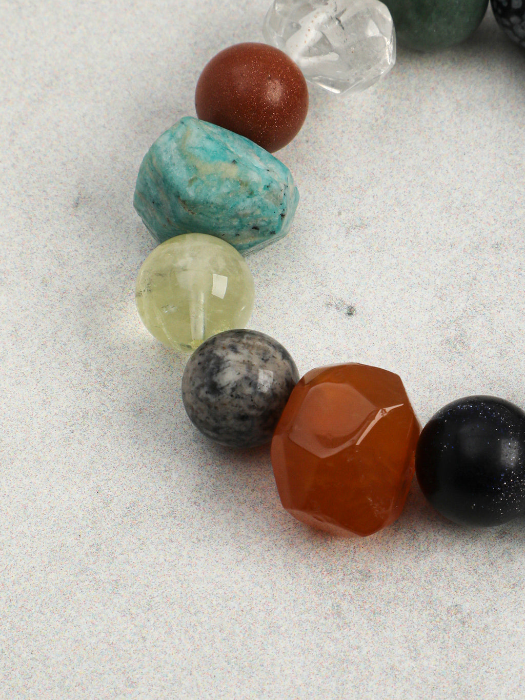 Garden in Full Bloom Multi-Gemstone Bracelet — blue tiger's eye, blue apatite, amethyst, black ruti... | SENLORE