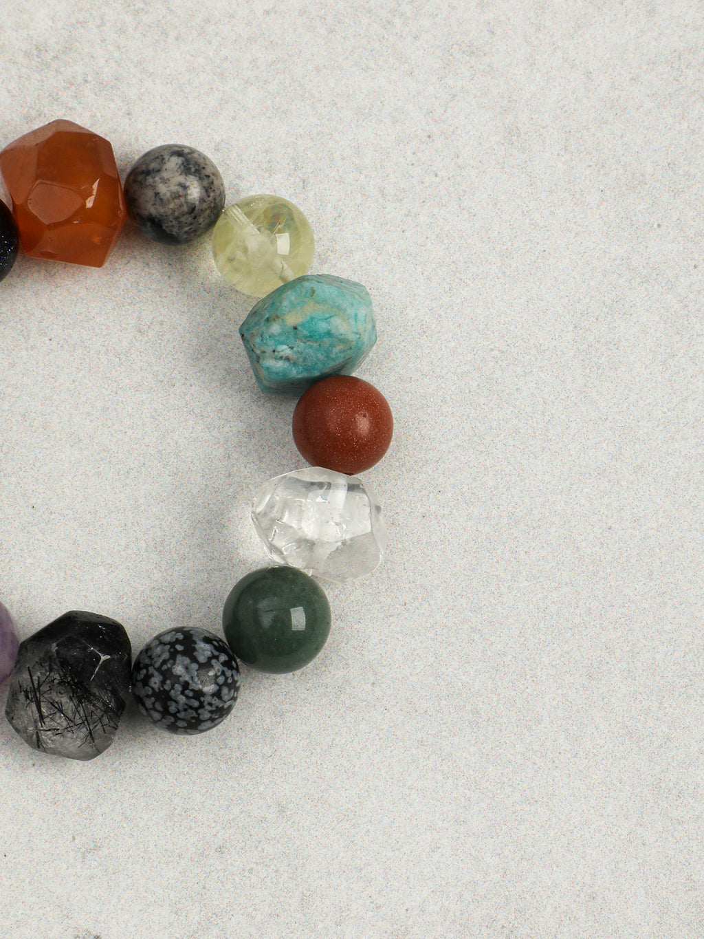 Garden in Full Bloom Multi-Gemstone Bracelet — blue tiger's eye, blue apatite, amethyst, black ruti... | SENLORE