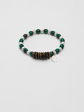 Malachite & Aloeswood Pearl Bracelet — premium aloeswood chips, malachite disc beads, short... | SENLORE