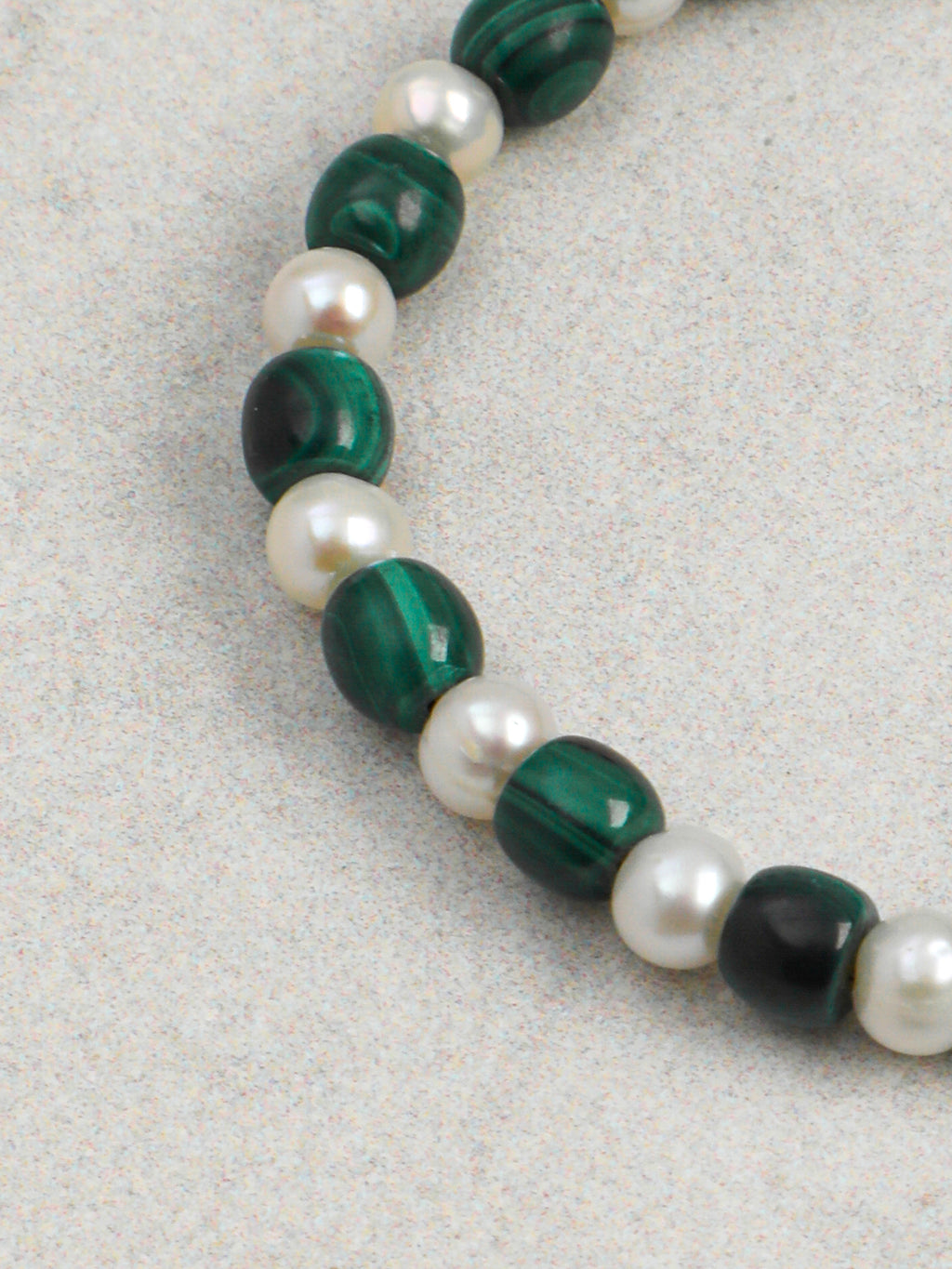 Malachite & Aloeswood Pearl Bracelet — premium aloeswood chips, malachite disc beads, short... | SENLORE