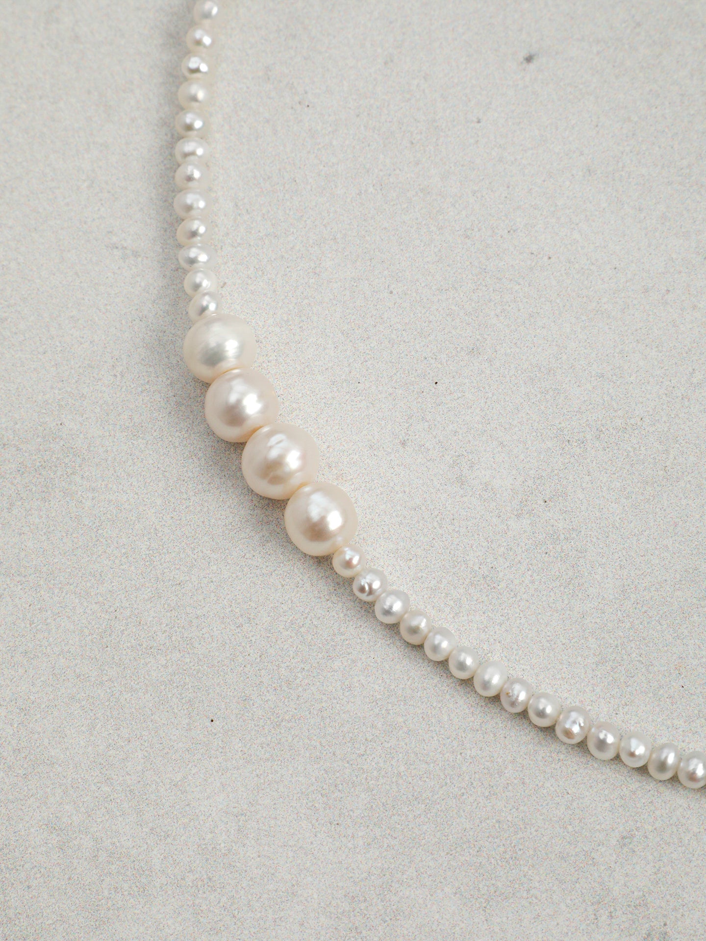 Minimalist Chain-Link Pearl Necklace — natural freshwater pearl, S925 silver clasp, sterlin... | SENLORE