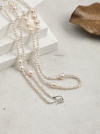 Minimalist Chain-Link Pearl Necklace — natural freshwater pearl, S925 silver clasp, sterlin... | SENLORE