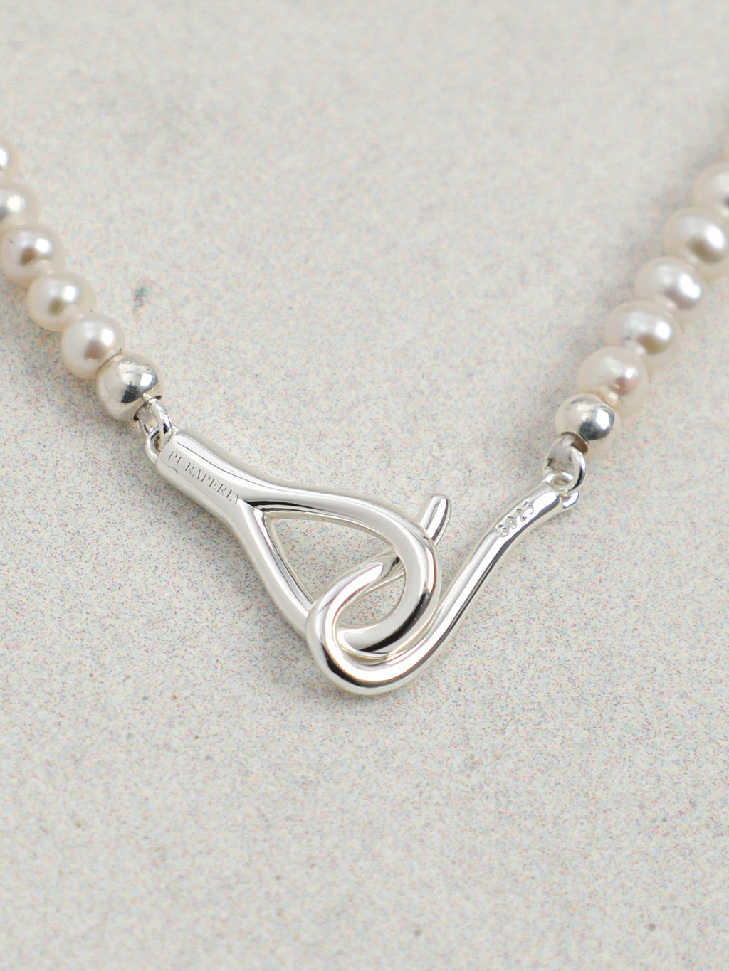 Minimalist Chain-Link Pearl Necklace — natural freshwater pearl, S925 silver clasp, sterlin... | SENLORE