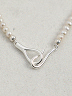 Minimalist Chain-Link Pearl Necklace — natural freshwater pearl, S925 silver clasp, sterlin... | SENLORE