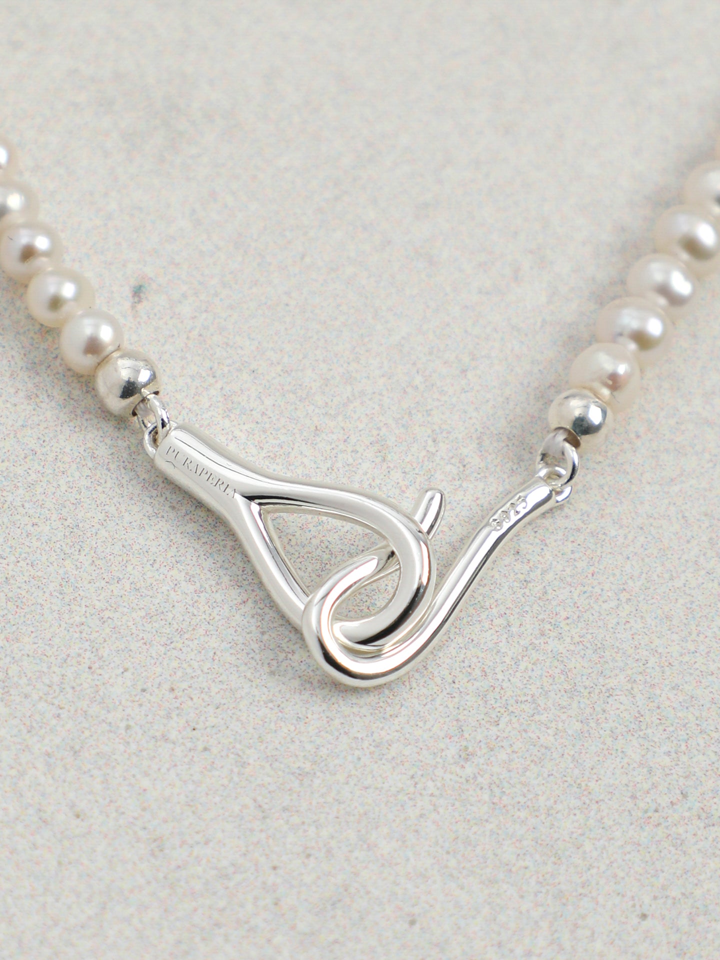 Minimalist Chain-Link Pearl Necklace — natural freshwater pearl, S925 silver clasp, sterlin... | SENLORE