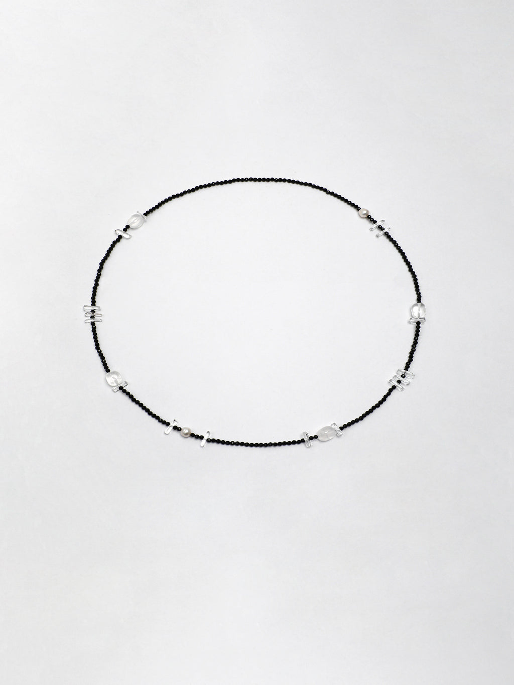 SENLORE Minimalist Black Tourmaline Clear Quartz Necklace – Side View