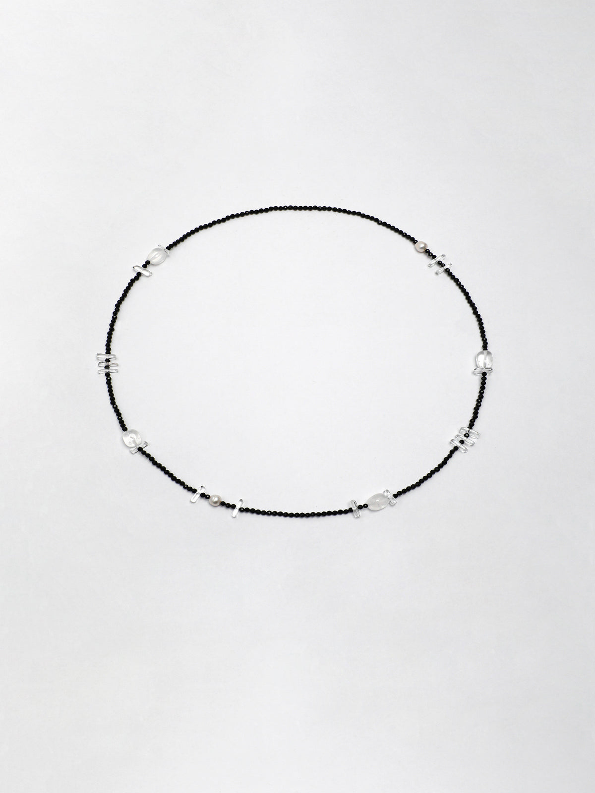 SENLORE Minimalist Black Tourmaline Clear Quartz Necklace – Side View