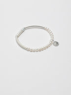 Silver Tube Pearl Bracelet — short seed pearl & S925 Sterling Silver | SENLORE