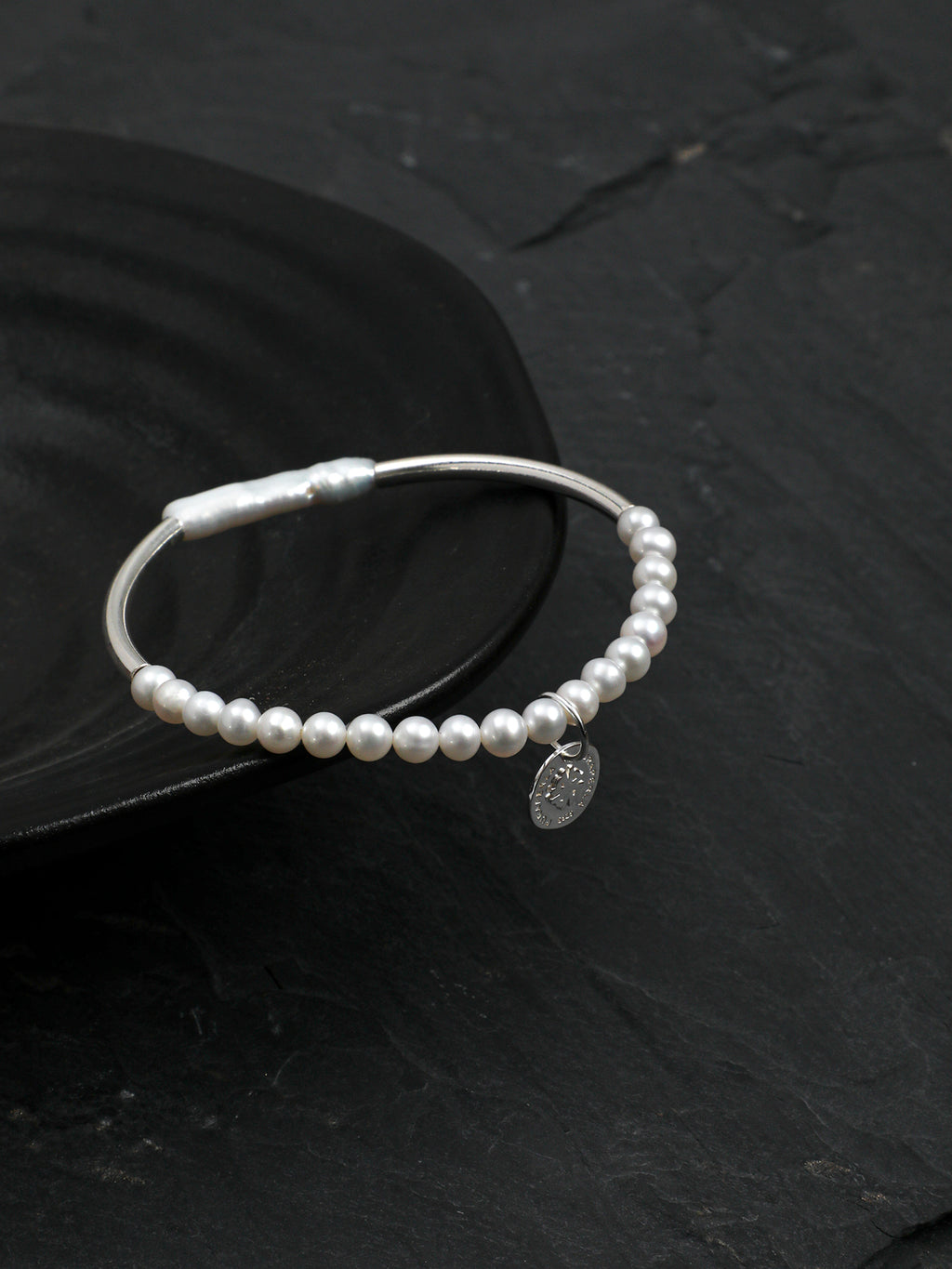 Silver Tube Pearl Bracelet — short seed pearl & S925 Sterling Silver | SENLORE