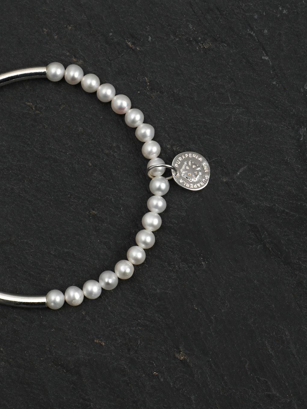 Silver Tube Pearl Bracelet — short seed pearl & S925 Sterling Silver | SENLORE