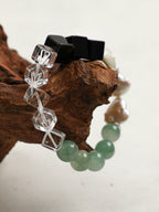 Sugar Cube Crystal & Baroque Jade Bracelet — black agate large cubes, clear quartz large cubes, b... | SENLORE
