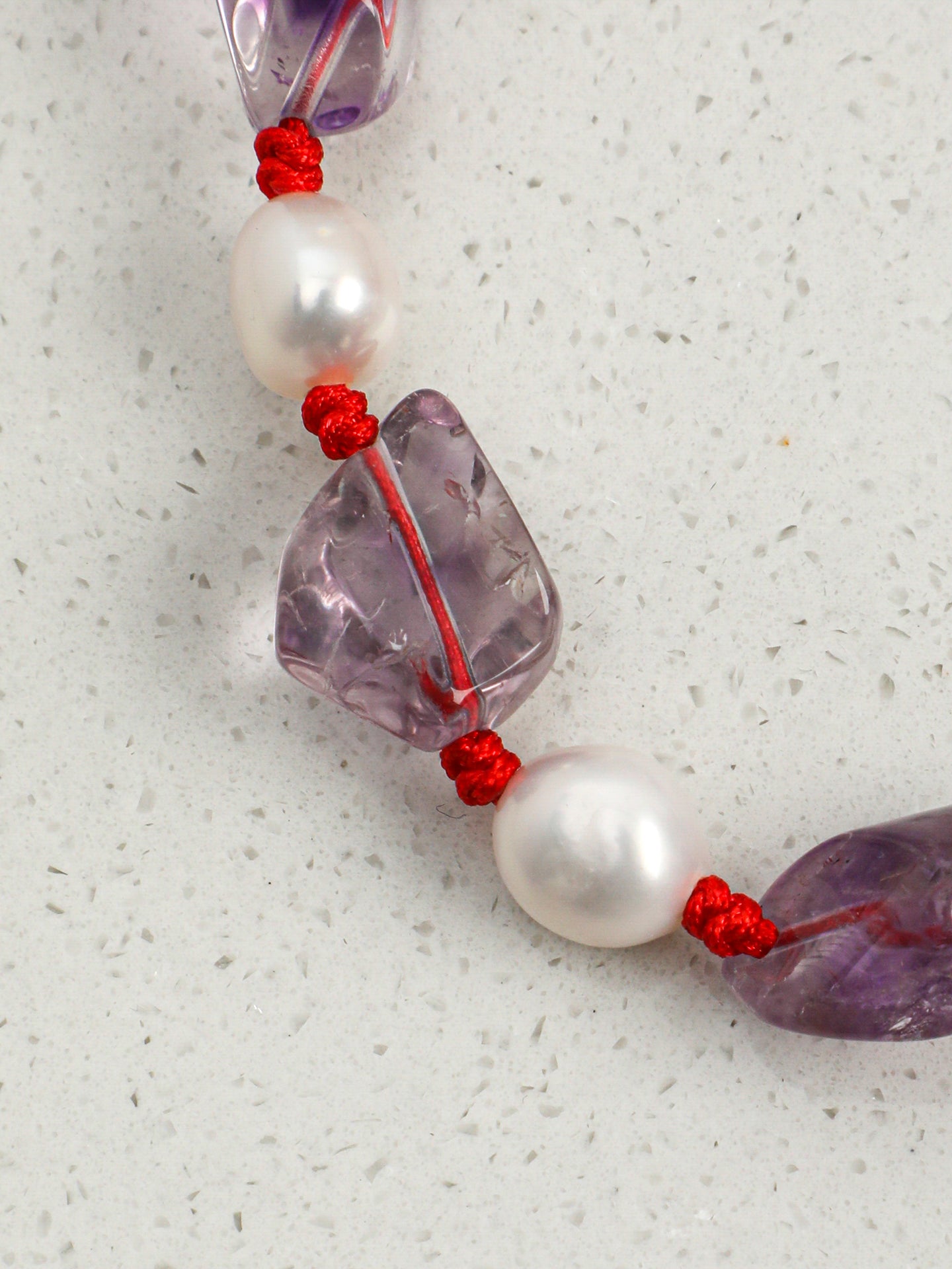 SENLORE Lucky Freeform Amethyst Pearl Bracelet – Front View