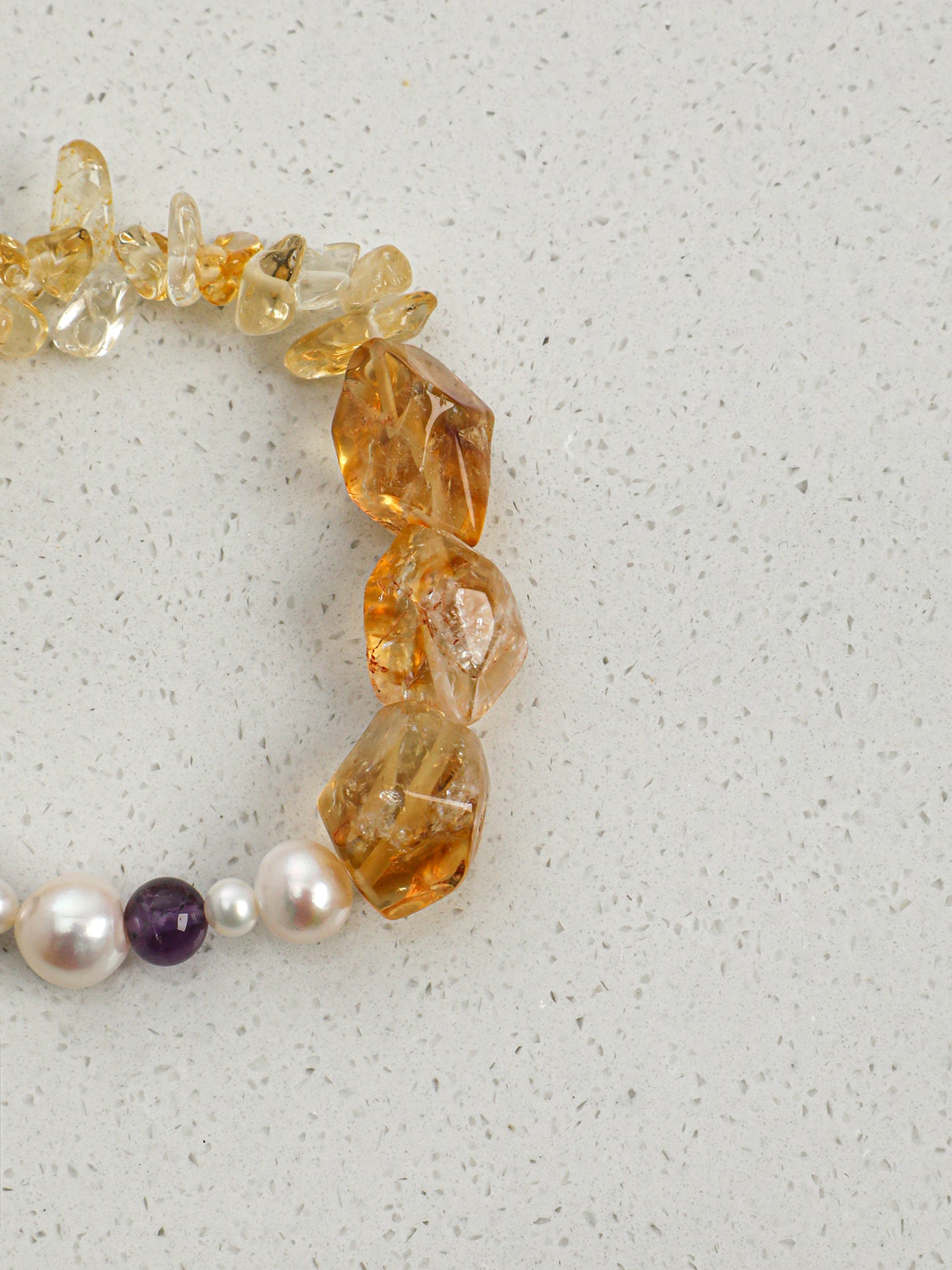 SENLORE Freeform Citrine Pearl Bracelet – Front View