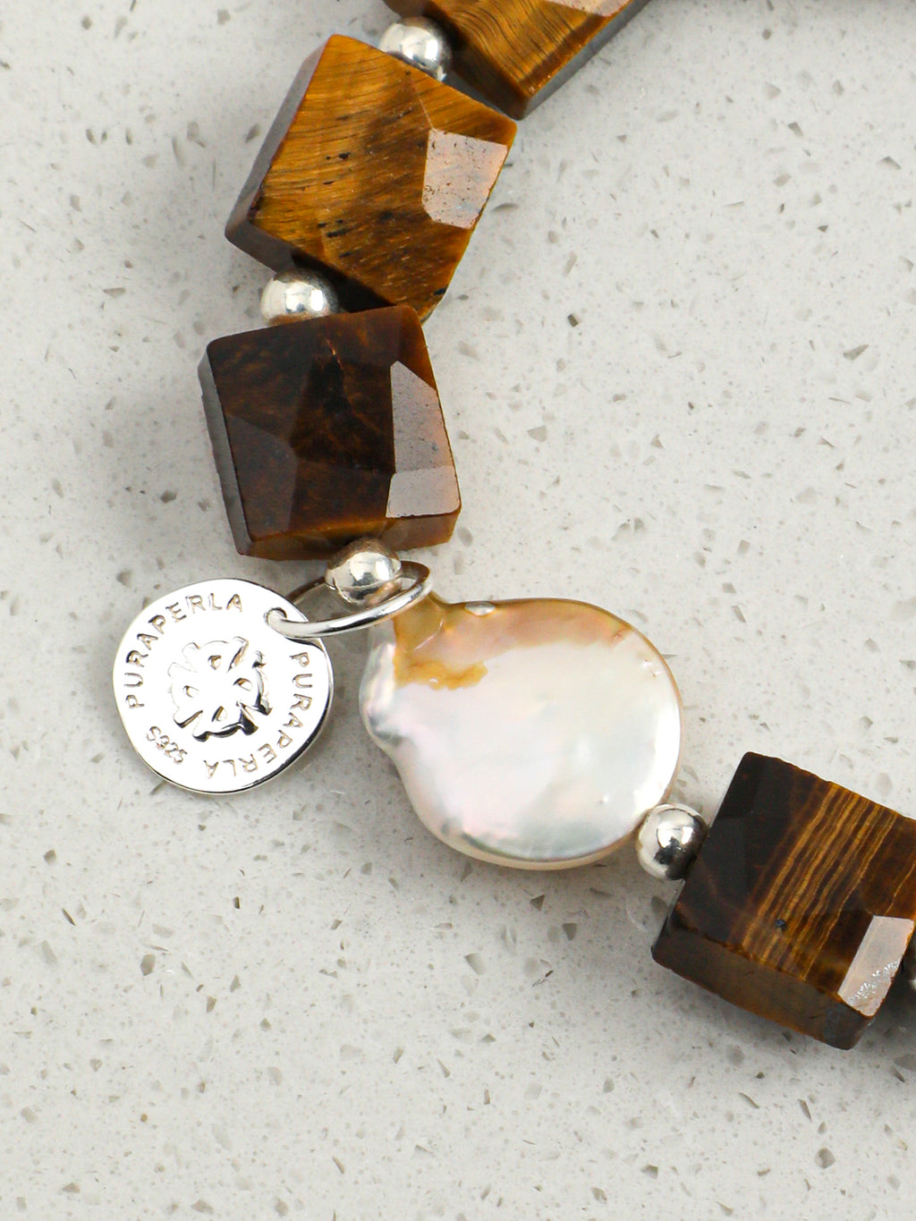 SENLORE Tiger's Eye Baroque Bracelet – Front View
