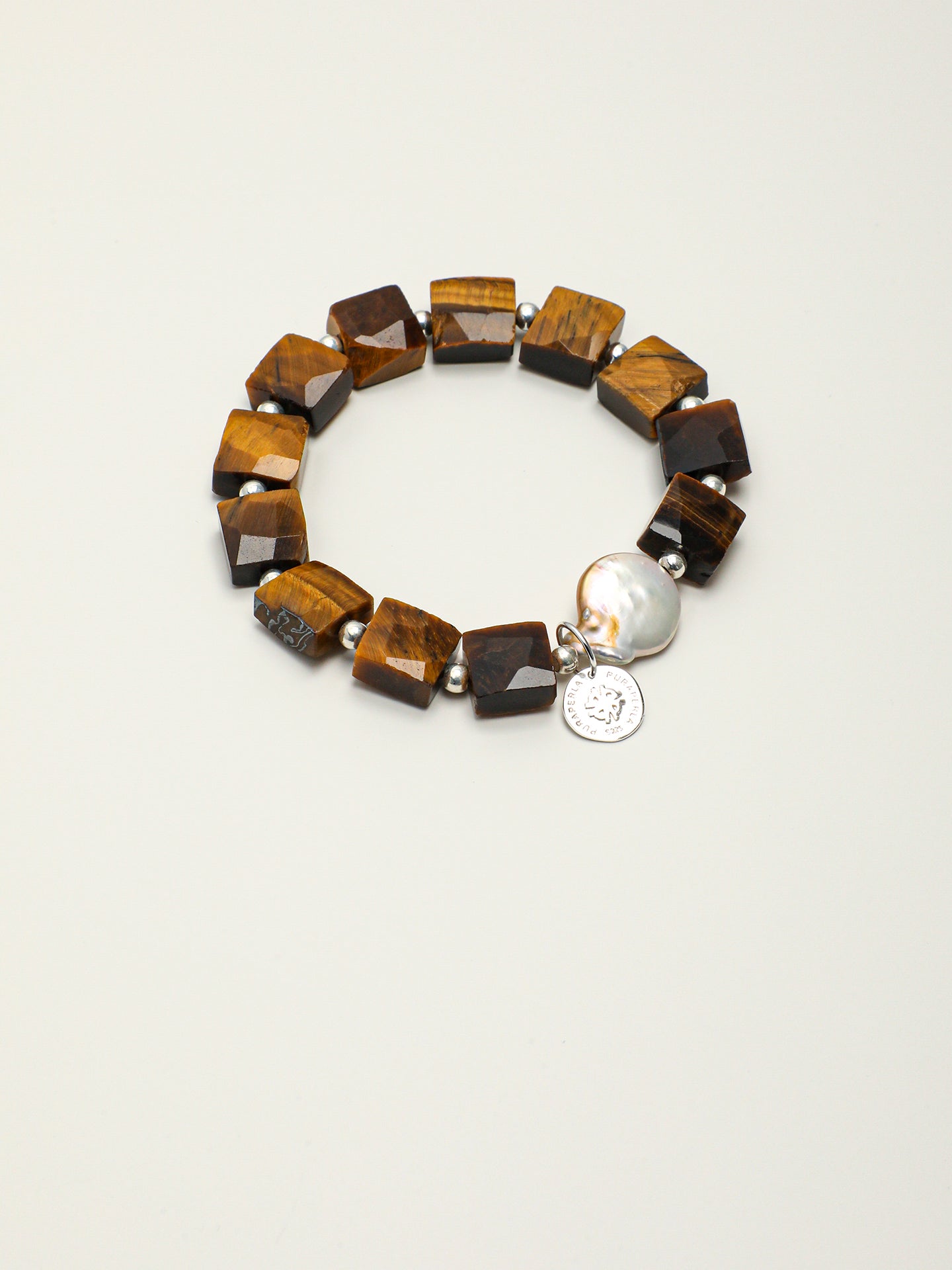 SENLORE Tiger's Eye Baroque Bracelet – Side View
