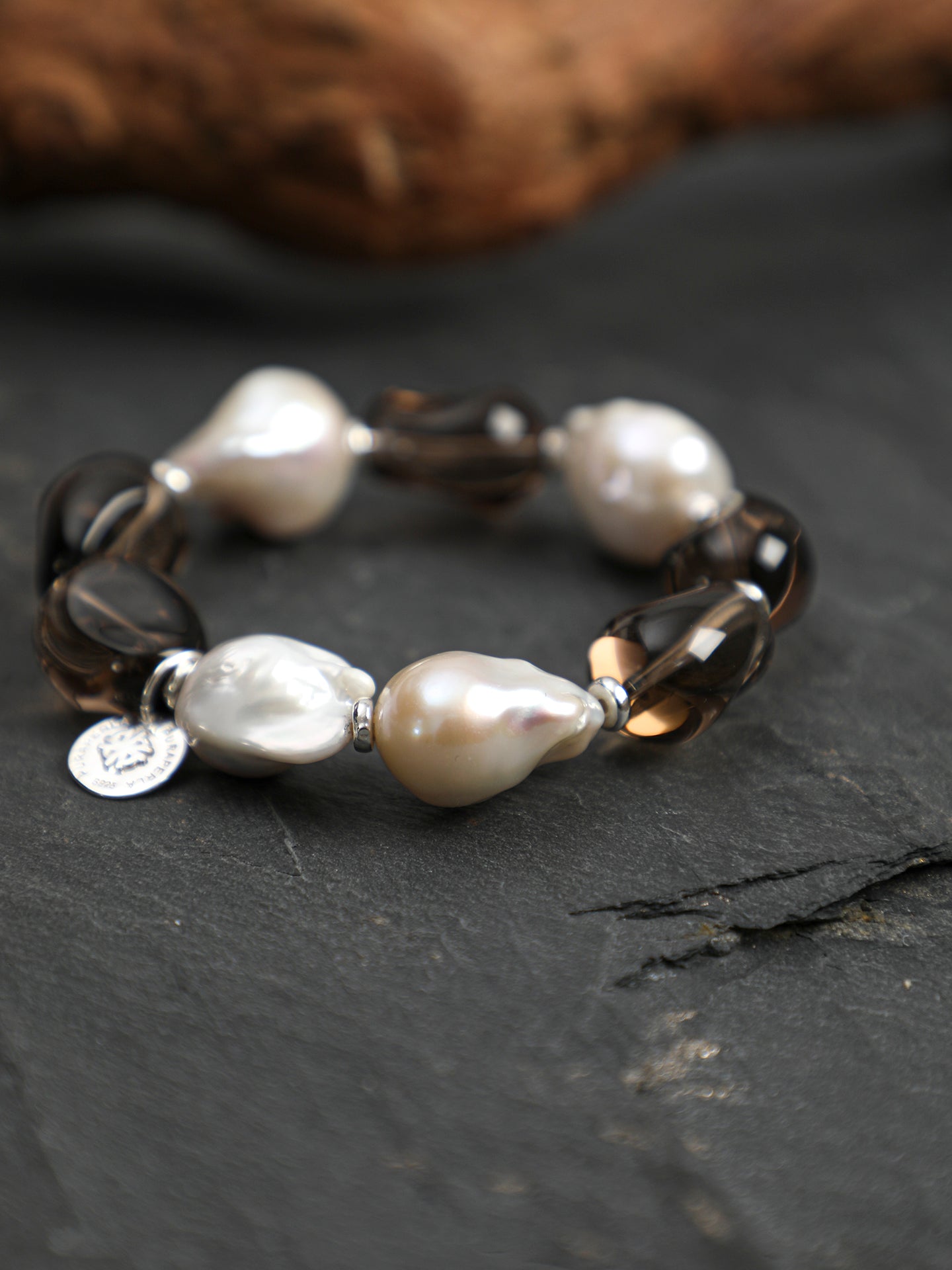SENLORE Crystal Freeform Baroque Bracelet – Front View