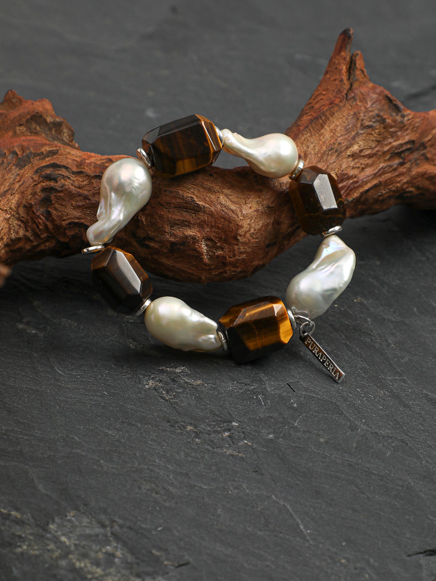 SENLORE Square Smoky Quartz Baroque Bracelet – Detail Close-up