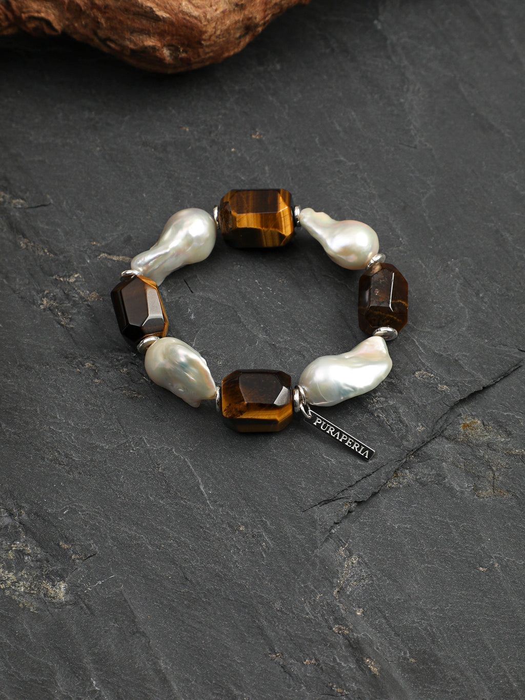 SENLORE Square Smoky Quartz Baroque Bracelet – Lifestyle Shot