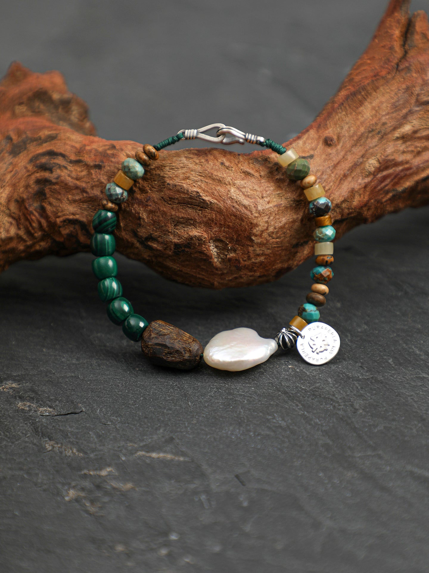 SENLORE Malachite Baroque Bracelet – Front View
