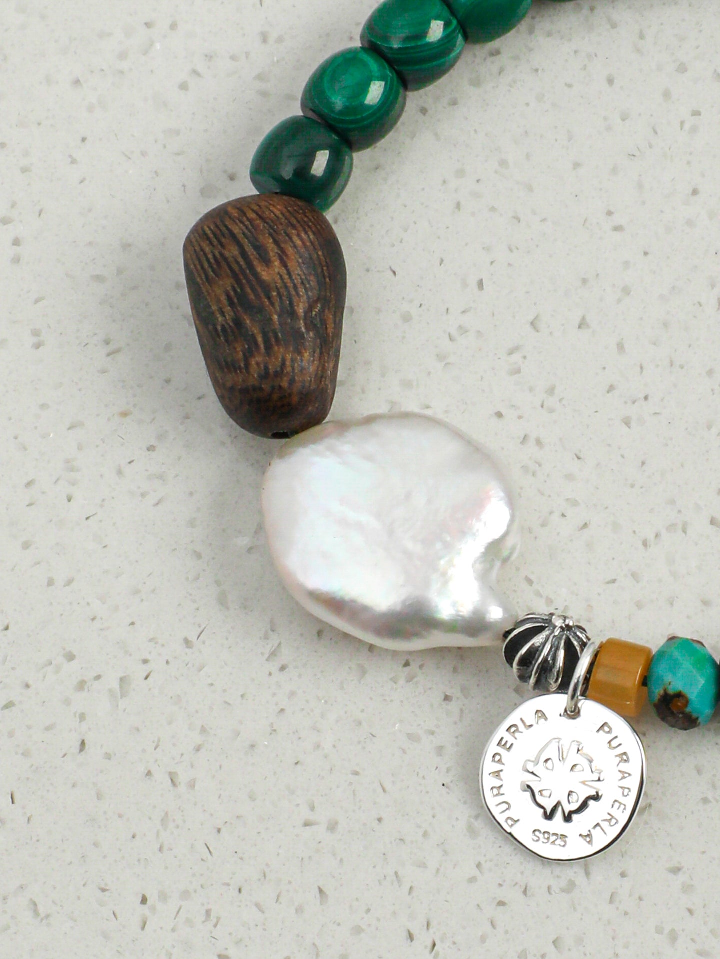 SENLORE Malachite Baroque Bracelet – Lifestyle Shot