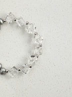 White Crystal Grey Pearl Bracelet — flawless white crystal & natural grey pearl & S925 Sterling Silver | SENLORE