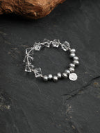 White Crystal Grey Pearl Bracelet — flawless white crystal & natural grey pearl & S925 Sterling Silver | SENLORE