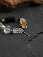 Black Swan Tiger's Eye Crystal Bracelet — faceted yellow tiger's eye & citrine chip & S925 Sterling Silver | SENLORE