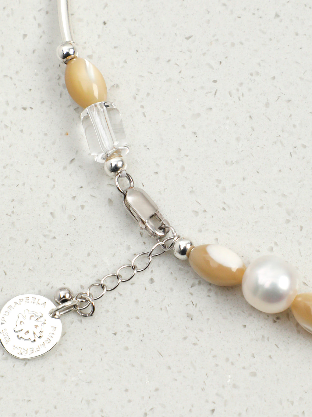 Citrine & Rock Crystal Moon Pearl Necklace