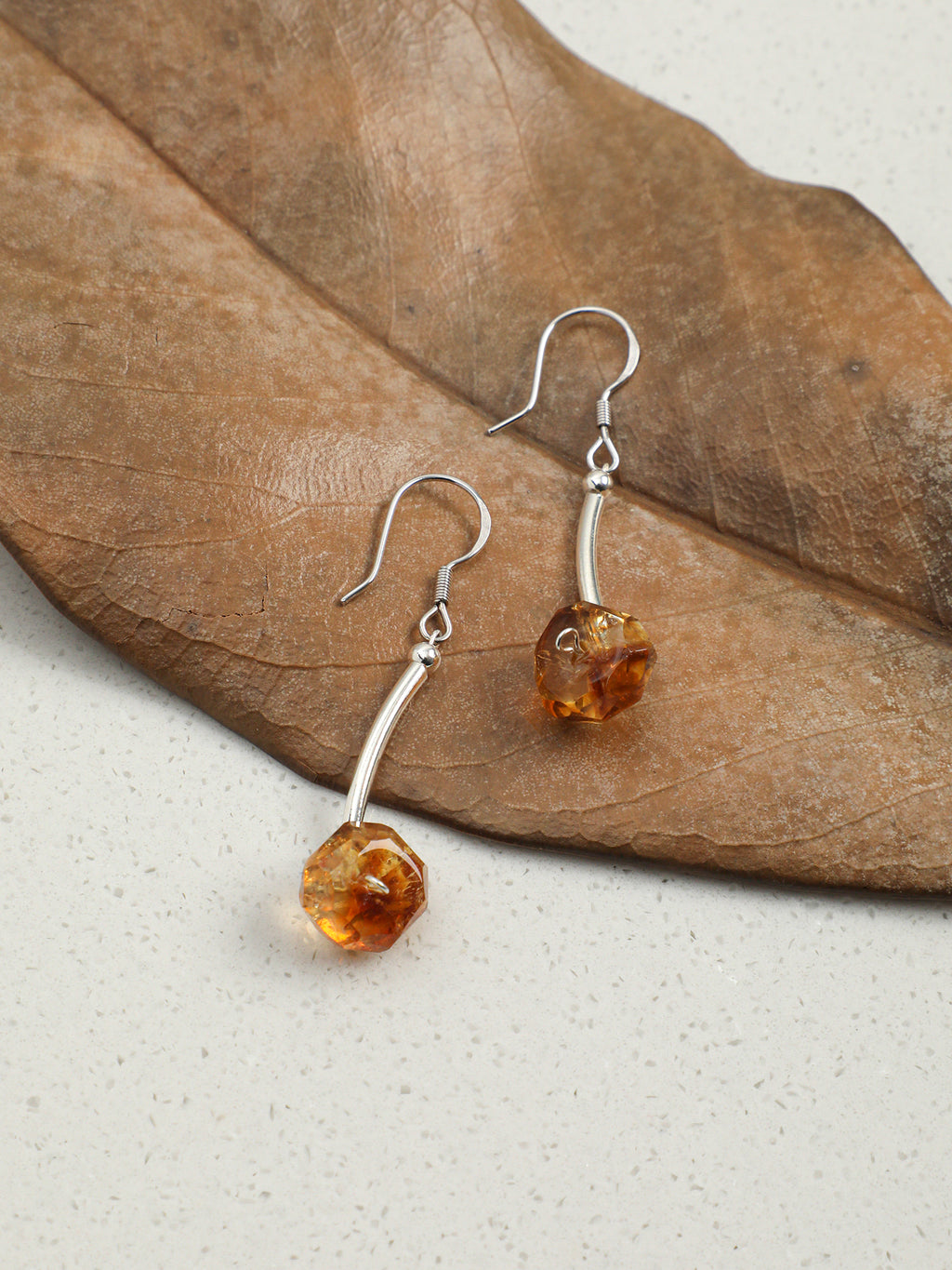 SENLORE Citrine Earrings – Front View