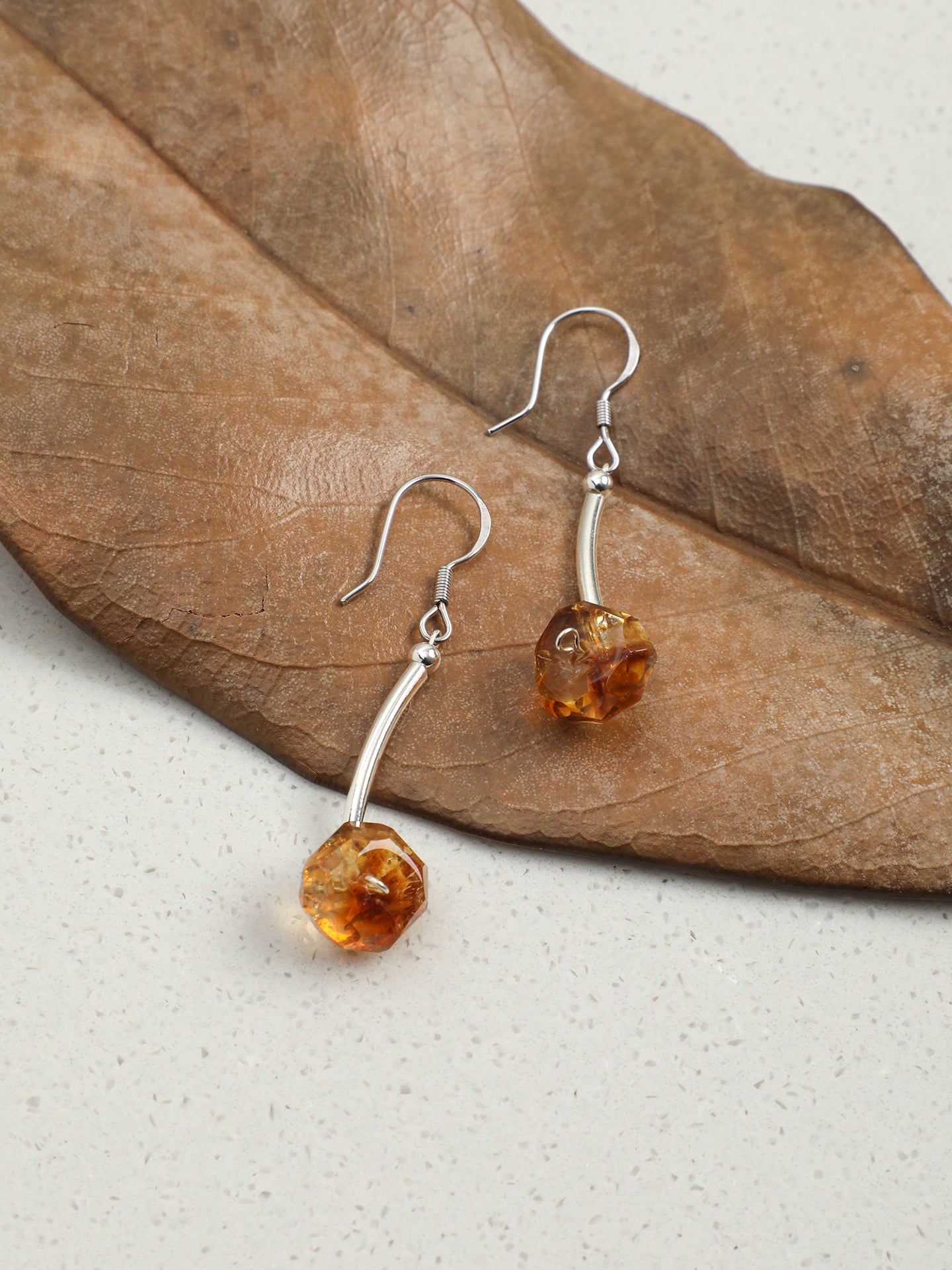 SENLORE Citrine Earrings – Front View