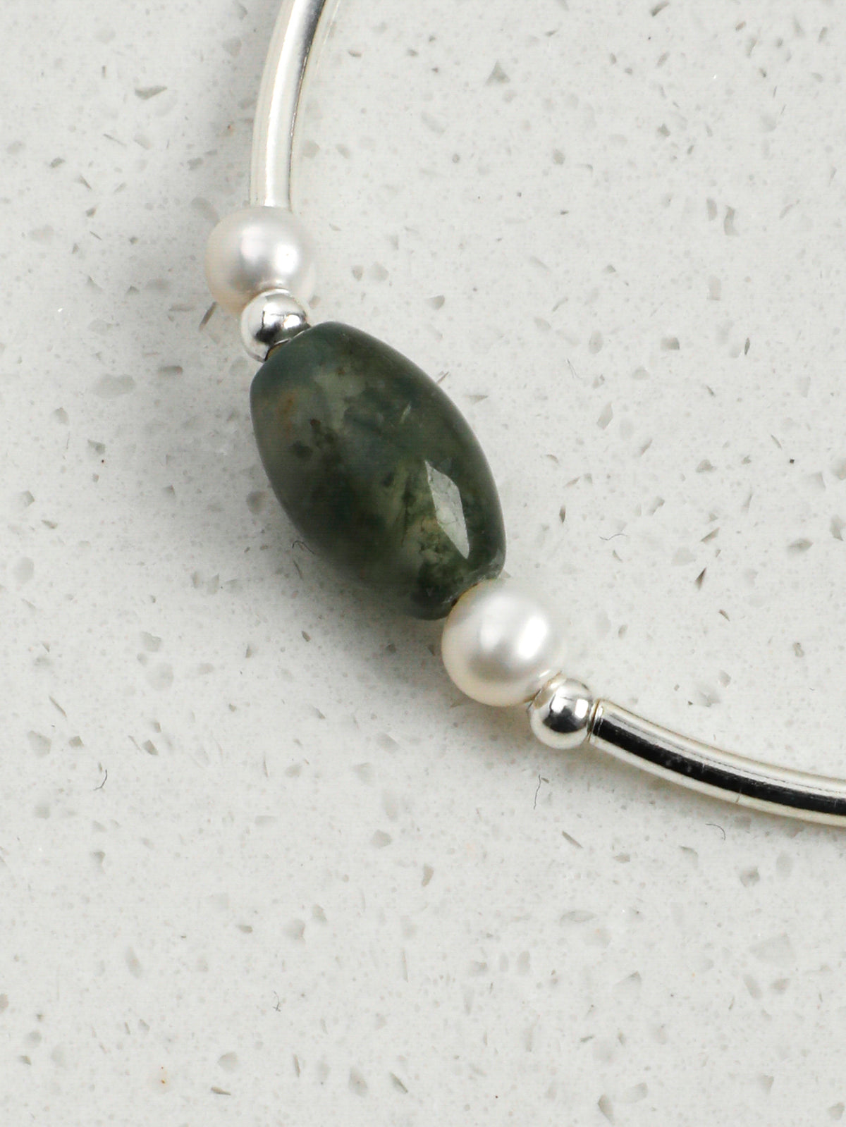 SENLORE Green Crystal Silver Ring Bracelet – Lifestyle Shot