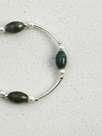 SENLORE Green Crystal Silver Ring Bracelet – Lifestyle Shot