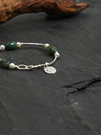 SENLORE Green Crystal Silver Ring Bracelet – Lifestyle Shot