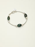 SENLORE Green Crystal Silver Ring Bracelet – Lifestyle Shot