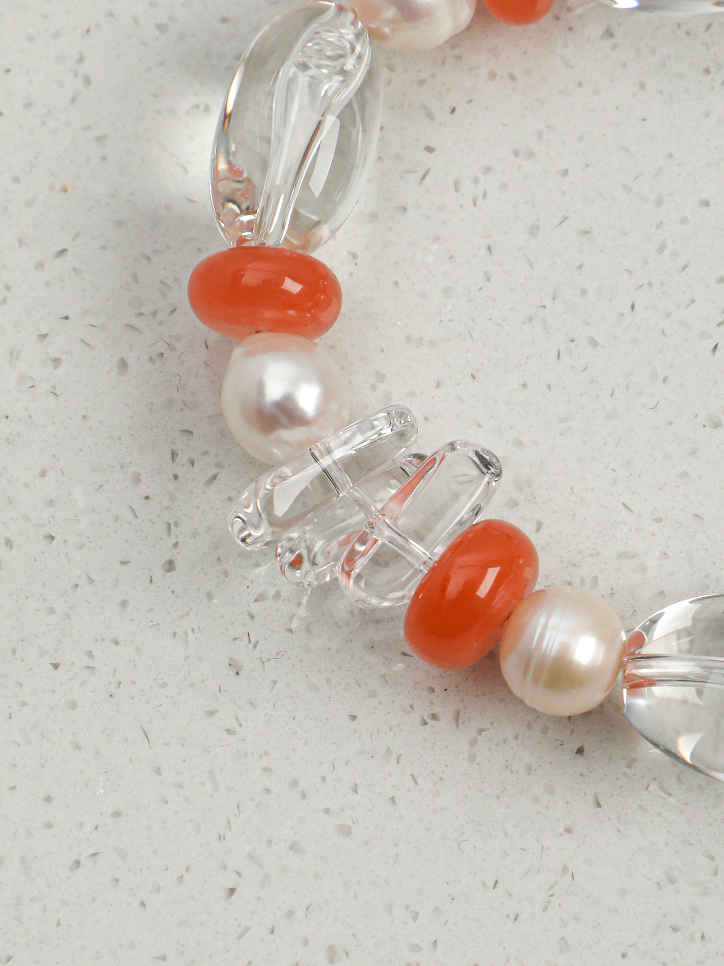 SENLORE Clear Quartz South Red Agate Bracelet – Front View