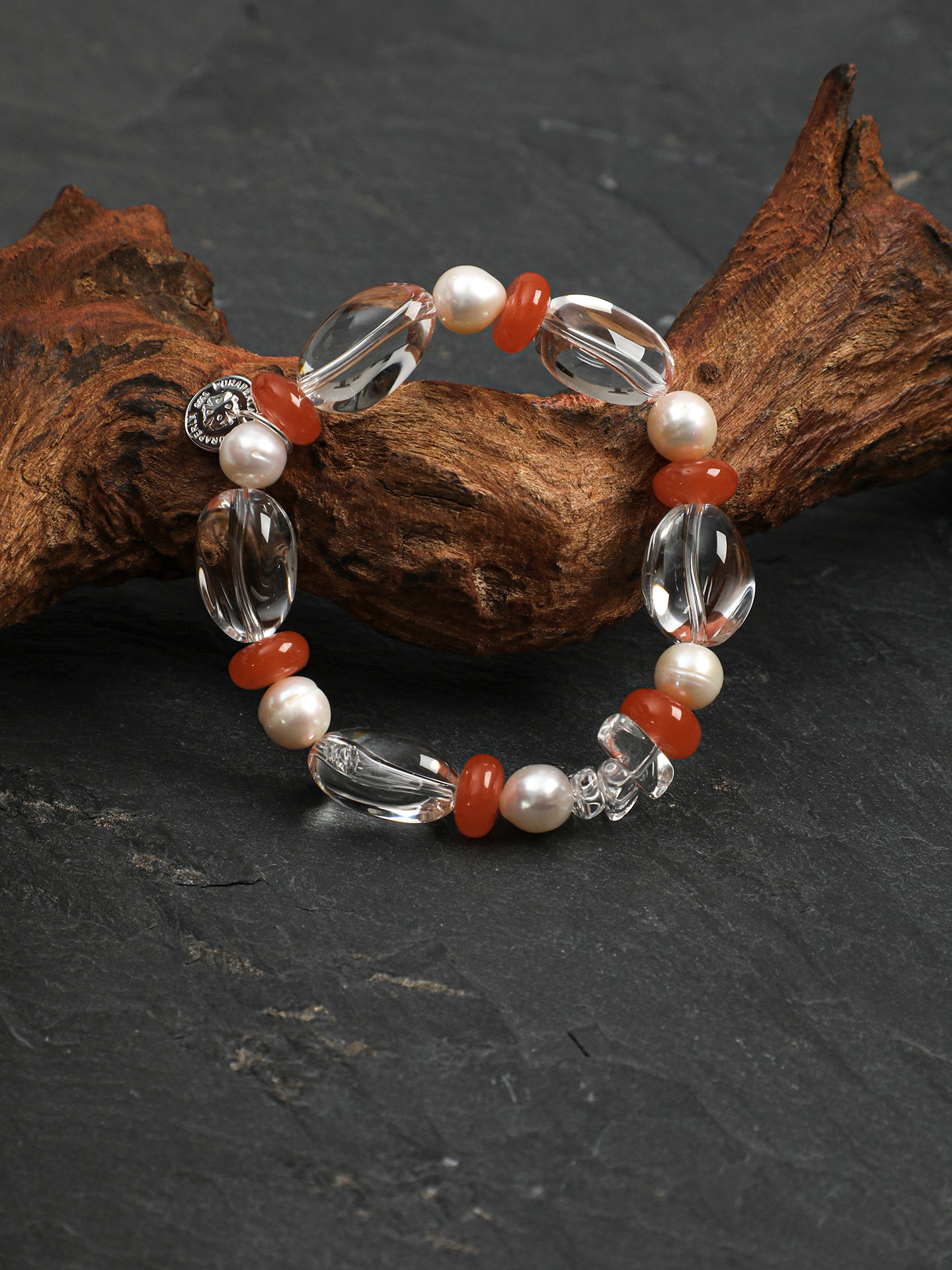 SENLORE Clear Quartz South Red Agate Bracelet – Lifestyle Shot