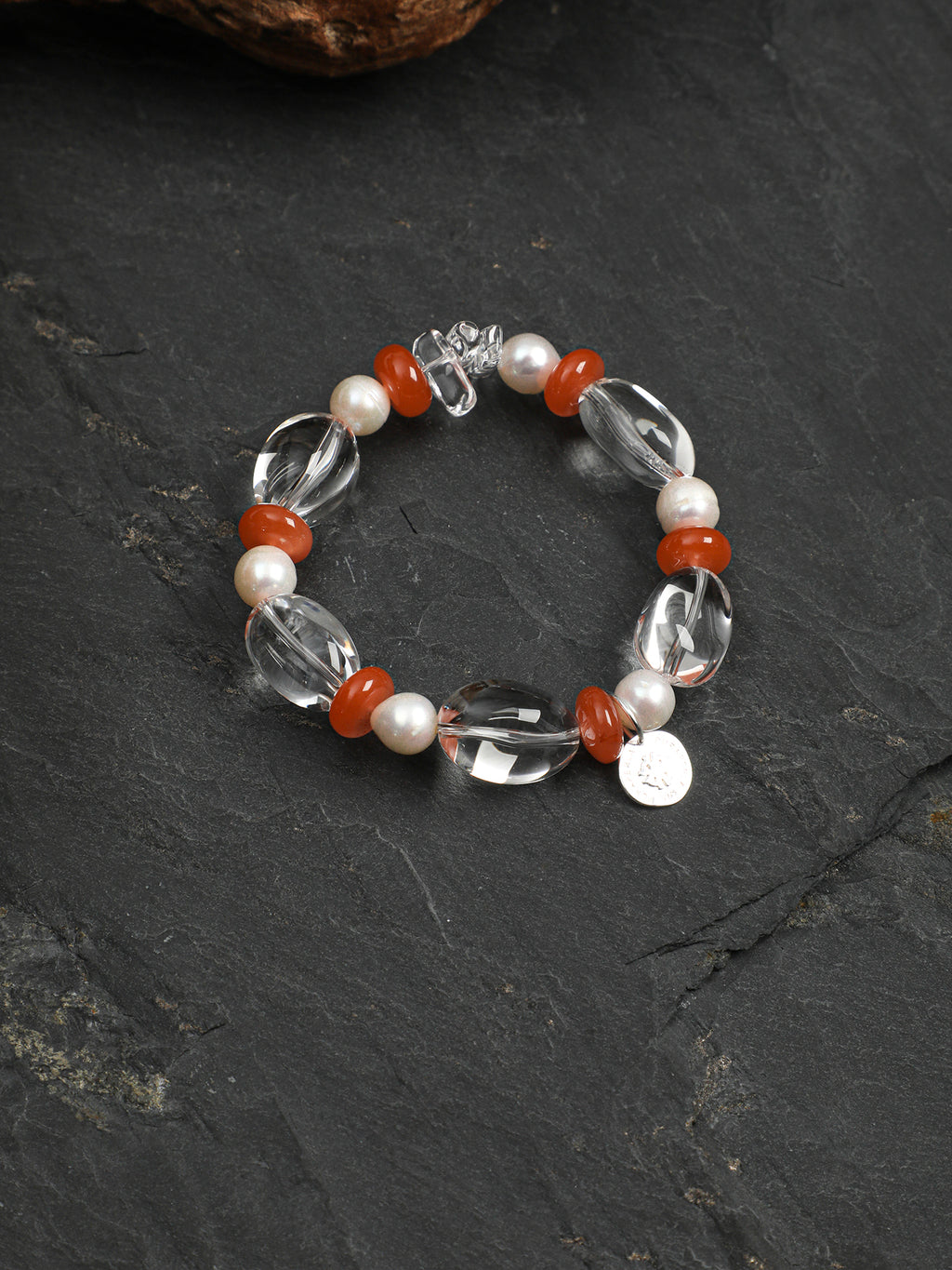 SENLORE Clear Quartz South Red Agate Bracelet – Lifestyle Shot