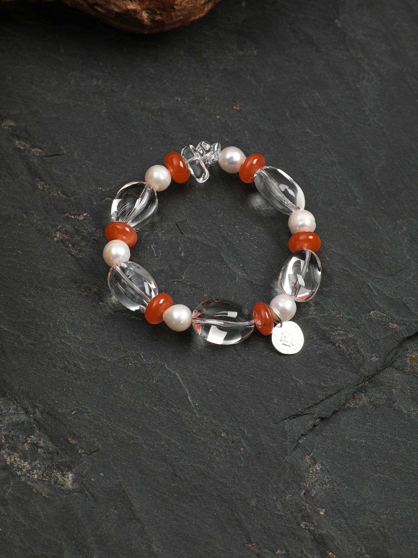 SENLORE Clear Quartz South Red Agate Bracelet – Lifestyle Shot