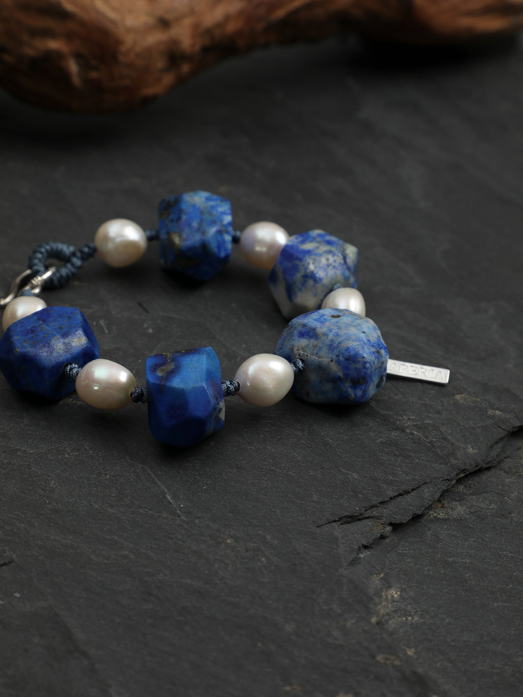 SENLORE Blue Lapis Lazuli Baroque Bracelet – Front View