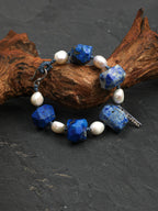 SENLORE Blue Lapis Lazuli Baroque Bracelet – Side View