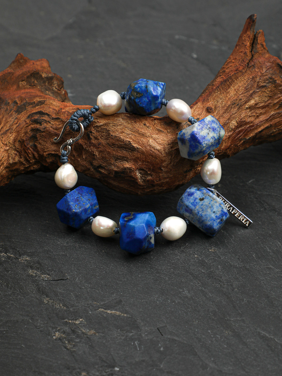 SENLORE Blue Lapis Lazuli Baroque Bracelet – Side View