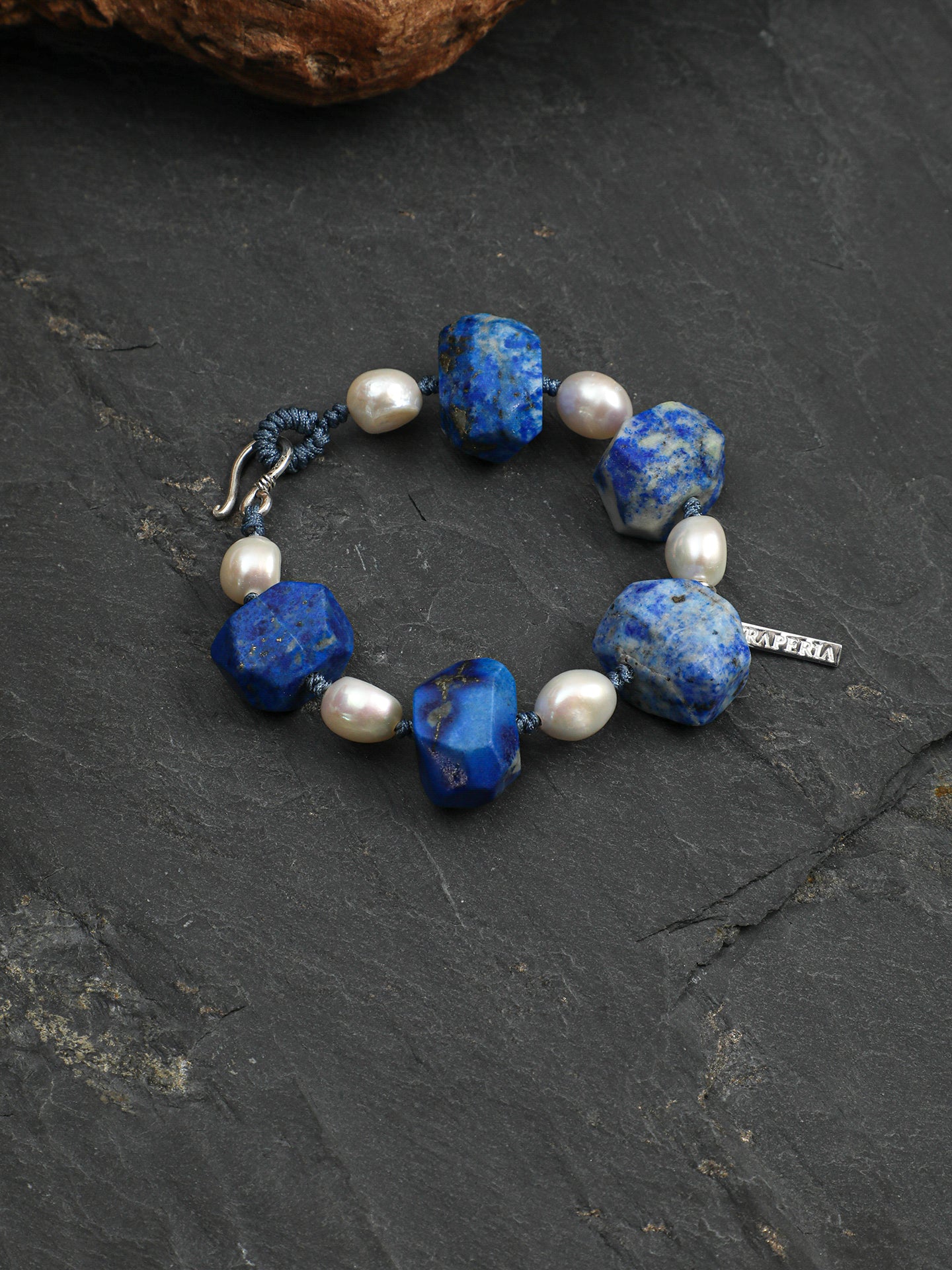 SENLORE Blue Lapis Lazuli Baroque Bracelet – Lifestyle Shot