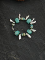 Amazonite Long Baroque Tusk Bracelet — freeform amazonite, amazonite, long baroque nugget... | SENLORE