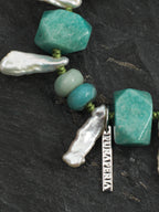 Amazonite Long Baroque Tusk Bracelet — freeform amazonite, amazonite, long baroque nugget... | SENLORE