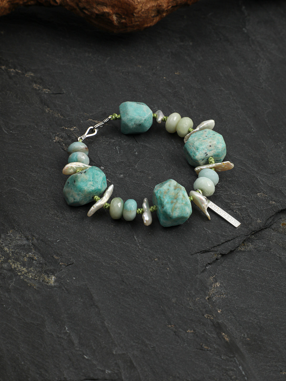 SENLORE Blue Long Tusk Baroque Bracelet – Lifestyle Shot