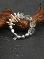 SENLORE Green Crystal Gray Baroque Bracelet – Side View