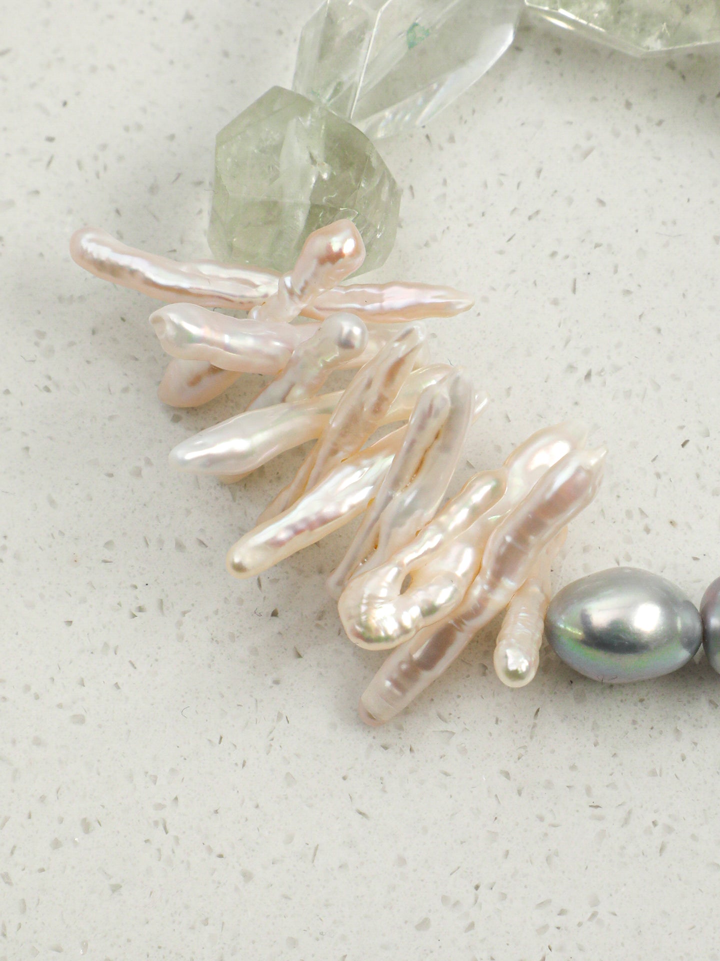 SENLORE Green Crystal Gray Baroque Bracelet – Lifestyle Shot