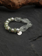 SENLORE Green Crystal Pearl Bracelet – Detail Close-up