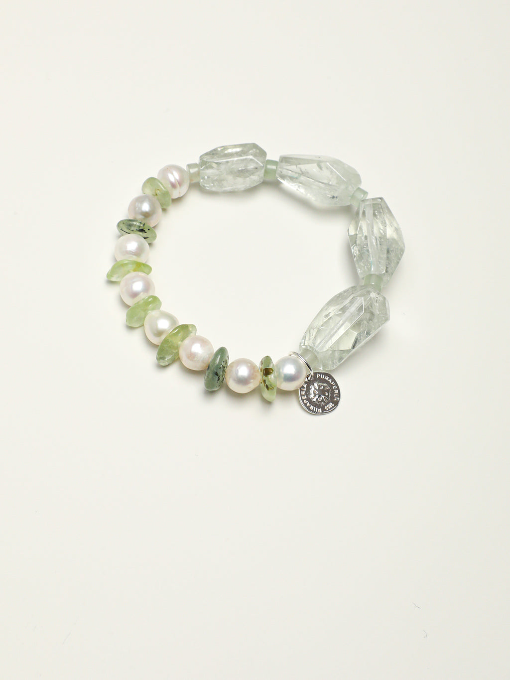 SENLORE Green Crystal Pearl Bracelet – Side View